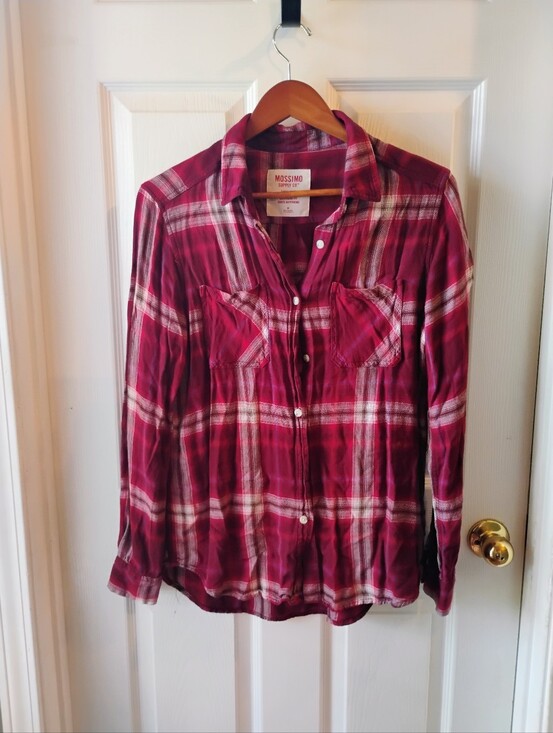 Mossimo Supply Co. Tops - Mossimo Supply Co. Women's Pink Plaid Button-Up Shirt